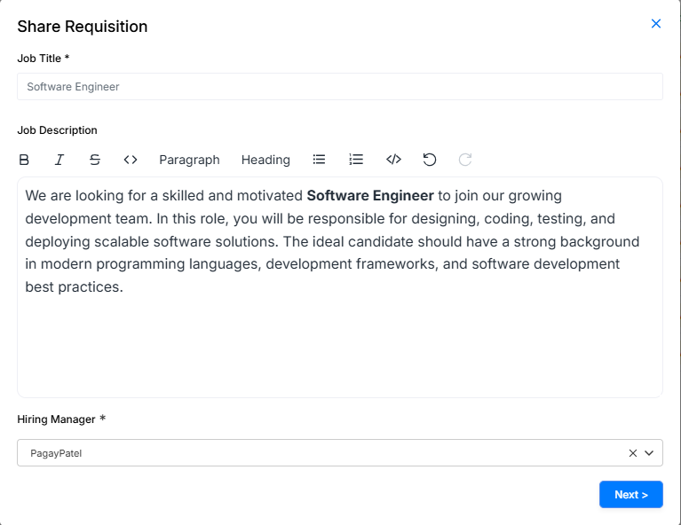 Share External Requisition