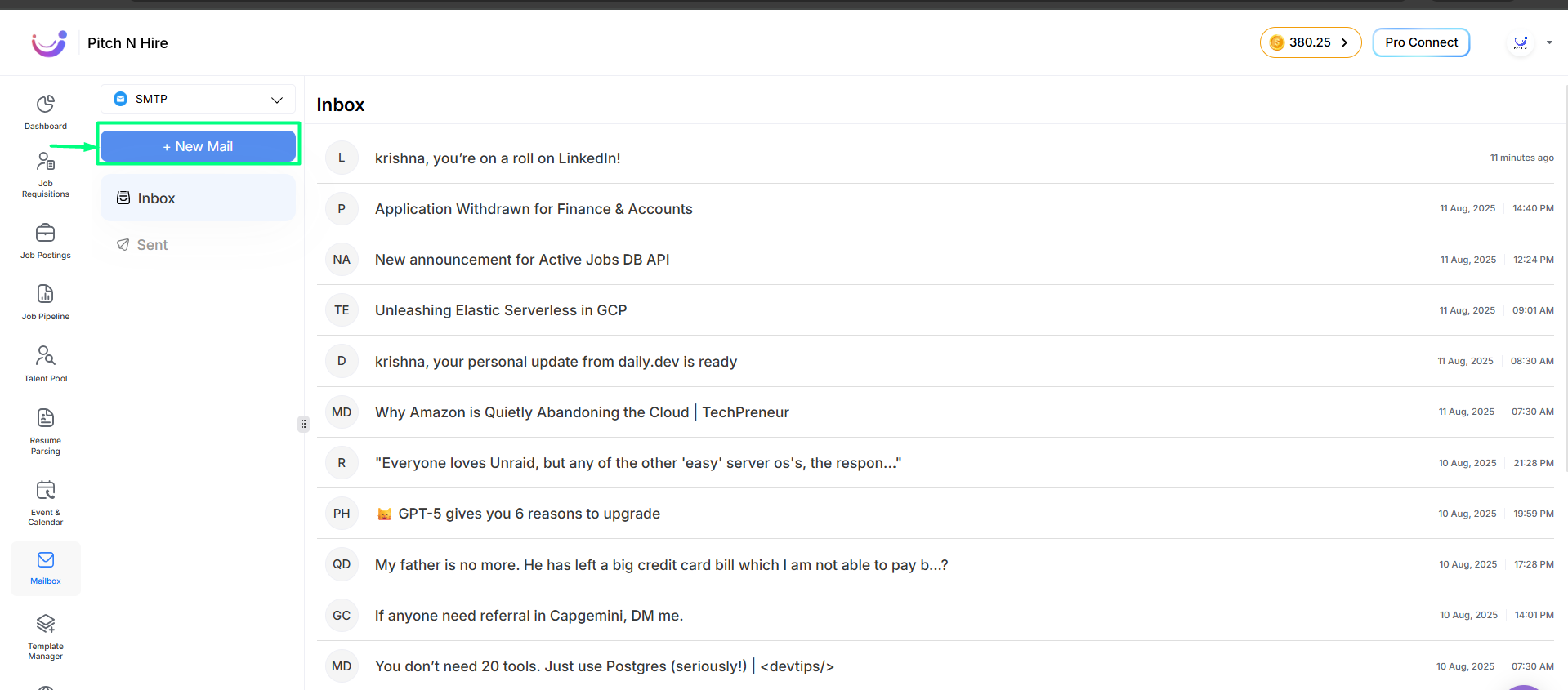 Click on New Email Option