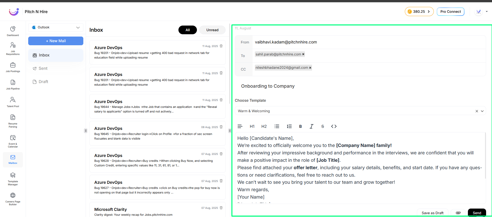 Outlook Compose Email
