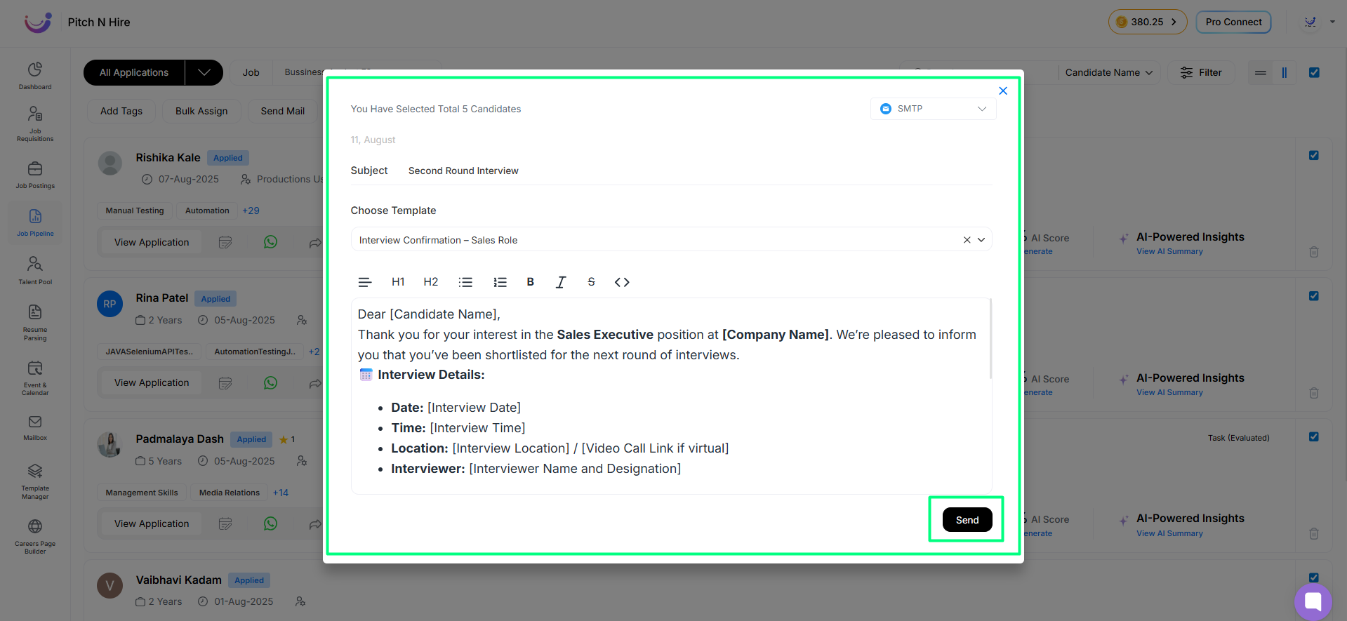 Send Mail in Bulk with Details